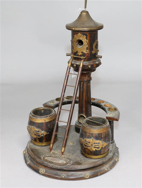 A Victorian simulated coromandelwood cheroot stand